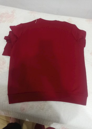 Koyu Kırmızı Erkek Sweatshirt, Uzun Kollu, Rahat Kesim - Görsel 5