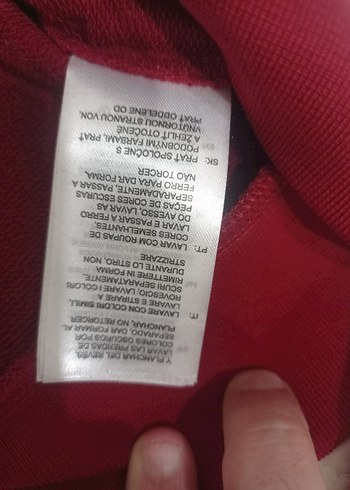 Koyu Kırmızı Erkek Sweatshirt, Uzun Kollu, Rahat Kesim - Görsel 3