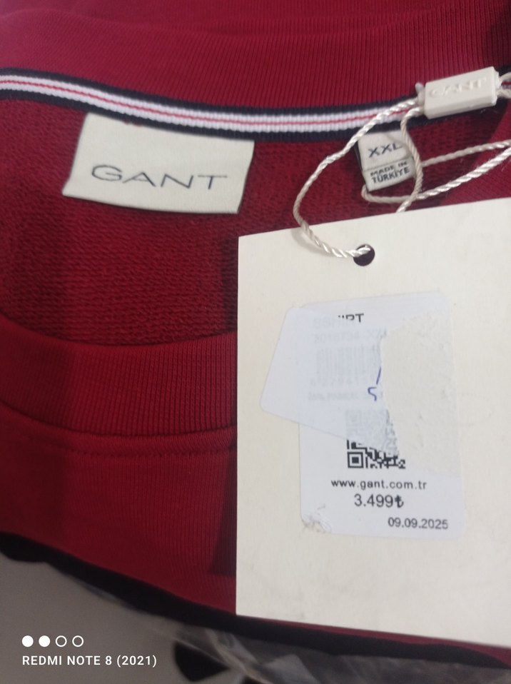 Koyu Kırmızı Erkek Sweatshirt, Uzun Kollu, Rahat Kesim - Görsel 4