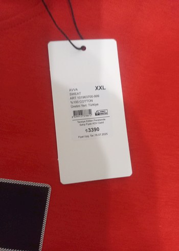 Kırmızı Baskılı Erkek Sweatshirt - Görsel 5