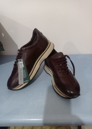 Kahverengi Deri Bağcıklı Erkek Spor Ayakkabı - Görsel 4