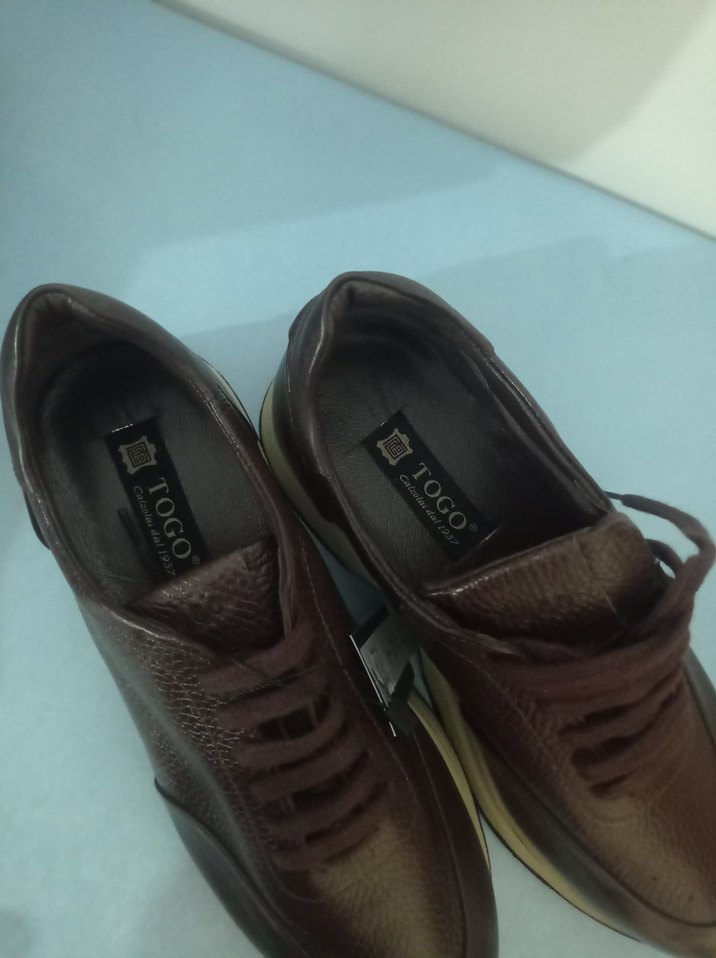 Kahverengi Deri Bağcıklı Erkek Spor Ayakkabı - Görsel 3