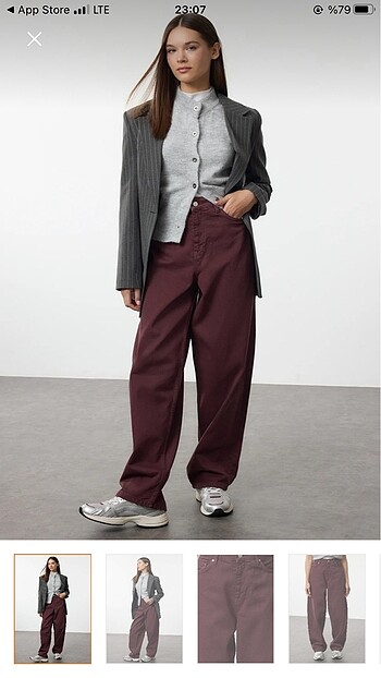 bordo baggy pantolon