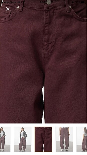 s Beden bordo baggy pantolon