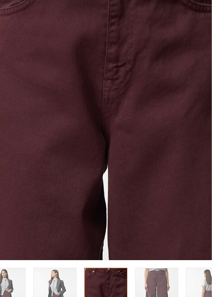 bordo baggy pantolon - Görsel 3