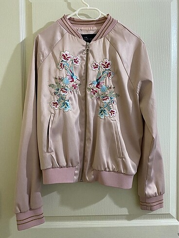 pudra pembe bomber ceket
