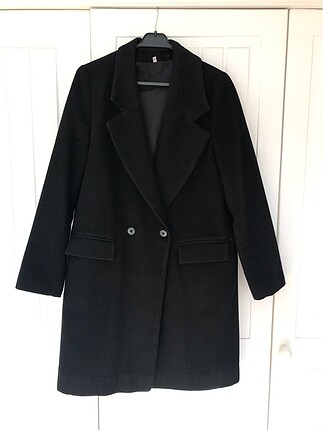 Siyah oversize sentetik sezar kaban