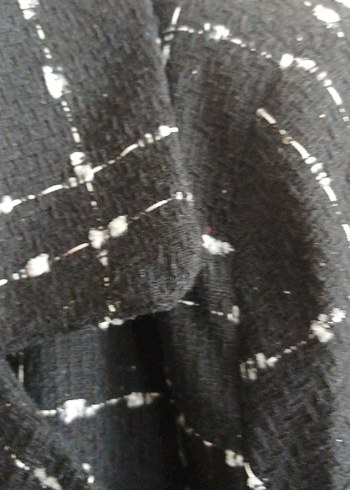 Düğmeli Siyah Mini Kareli Kadın Kaban - Görsel 5