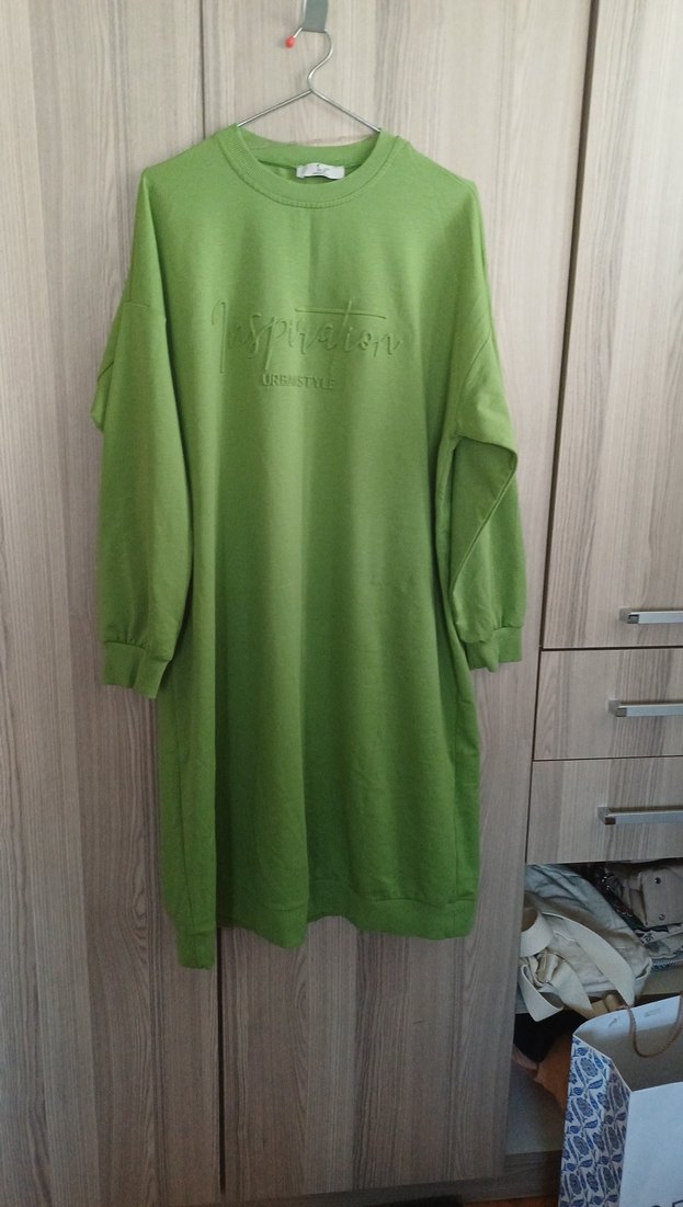 Kadın Yeşil Örme Basic Sweatshirt - Görsel 3