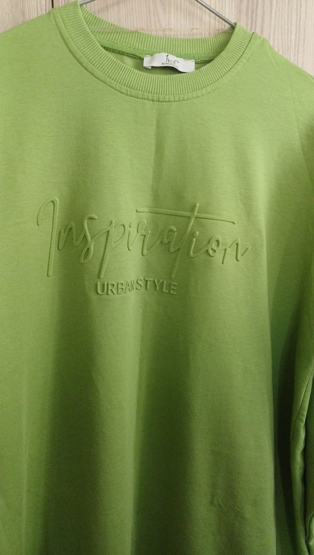 Kadın Yeşil Örme Basic Sweatshirt - Görsel 2