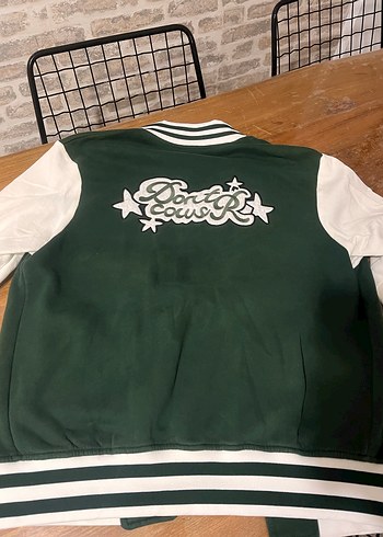 Düğmeli Yeşil Midi Bomber Ceket - Görsel 2