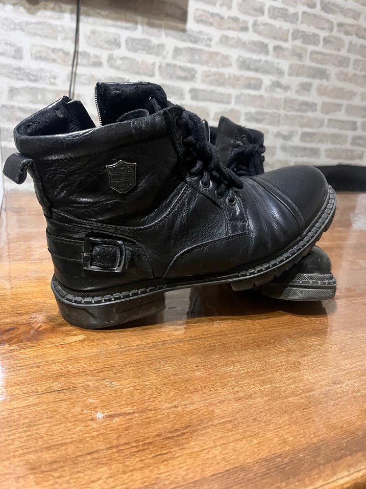 Siyah Bağcıklı Erkek Punk Botları - Görsel 2