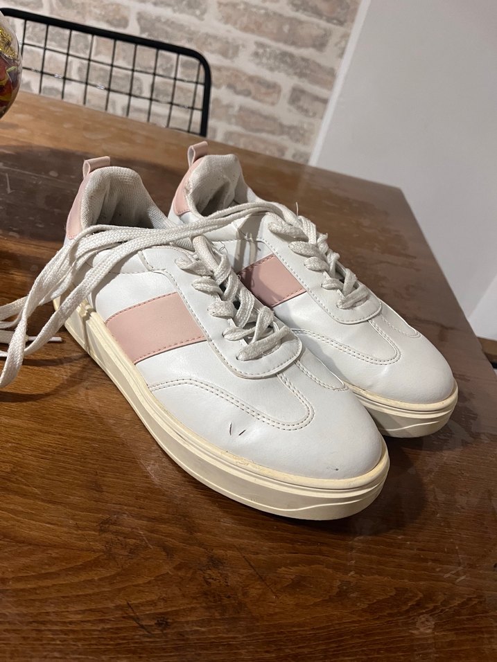 Beyaz Platform Topuklu Kadın Spor Ayakkabı - Görsel 2