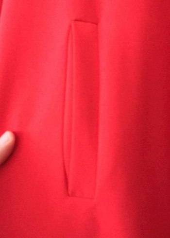 Kadın Kırmızı Uzun oranj ceket - Görsel 4