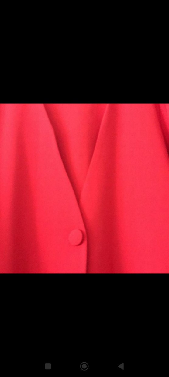 Kadın Kırmızı Uzun oranj ceket - Görsel 3