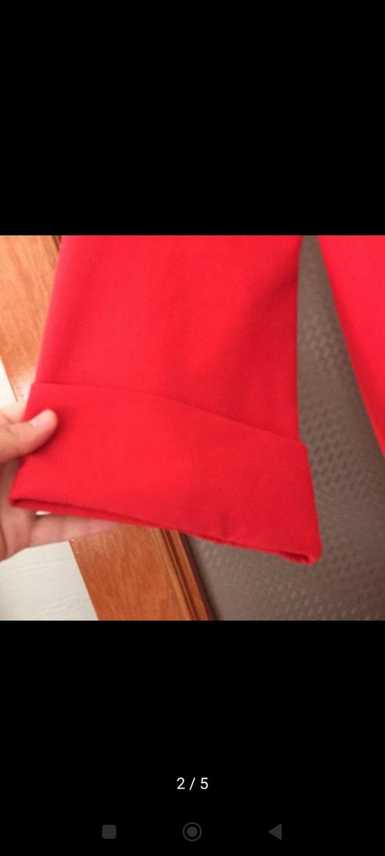 Kadın Kırmızı Uzun oranj ceket - Görsel 5