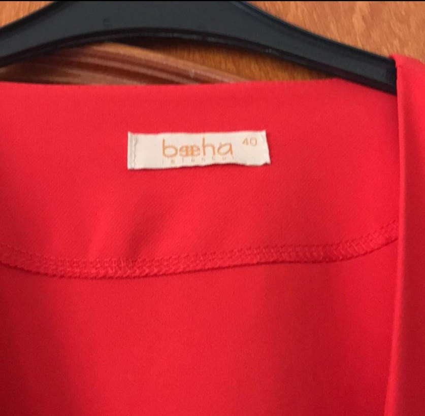 Kadın Kırmızı Uzun oranj ceket - Görsel 2