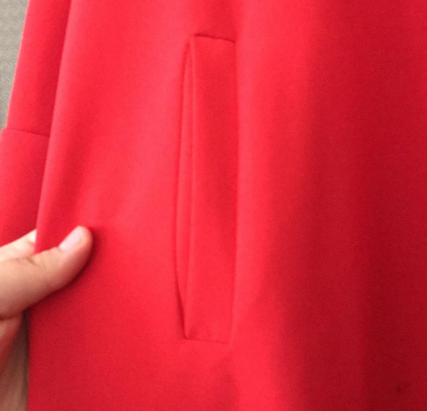 Kadın Kırmızı Uzun oranj ceket - Görsel 4