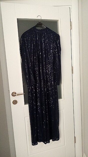 Payetli elbise lacivert 2 beden  - Görsel 2
