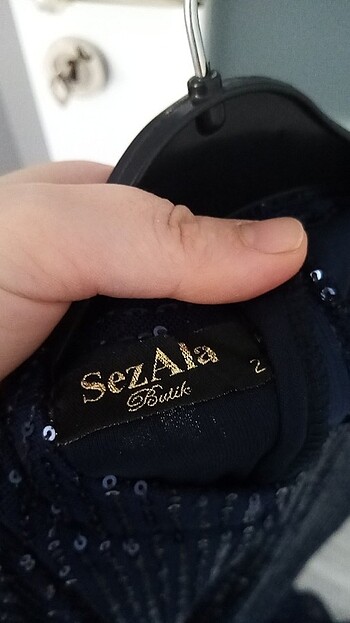 Payetli elbise lacivert 2 beden  - Görsel 3