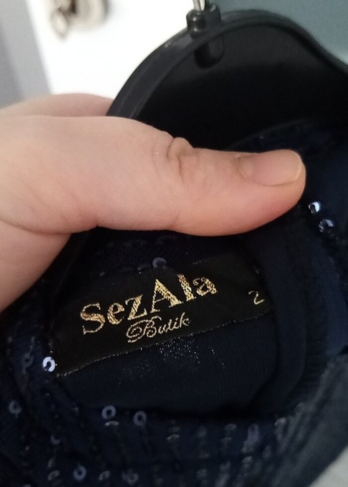 Payetli elbise lacivert 2 beden  - Görsel 3