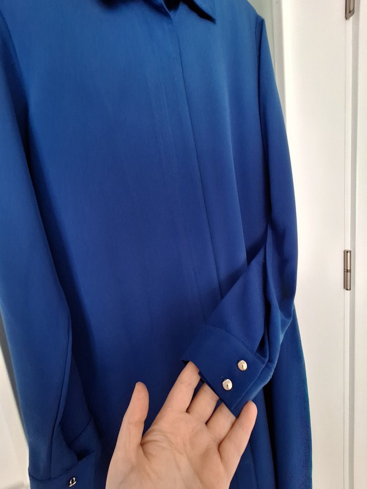 Uzun Lacivert Tunik Gömlek - Görsel 2