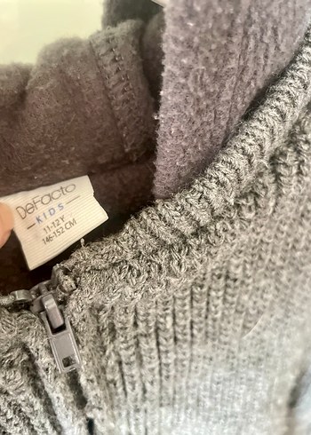 Gri Erkek Çocuk İçi Polar Dışı Örgü Ceket - Görsel 2