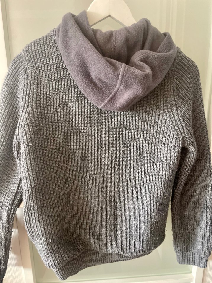 Gri Erkek Çocuk İçi Polar Dışı Örgü Ceket - Görsel 5