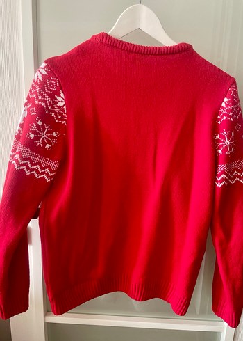 Kırmızı Desenli Triko Çocuk Kazak - Görsel 3