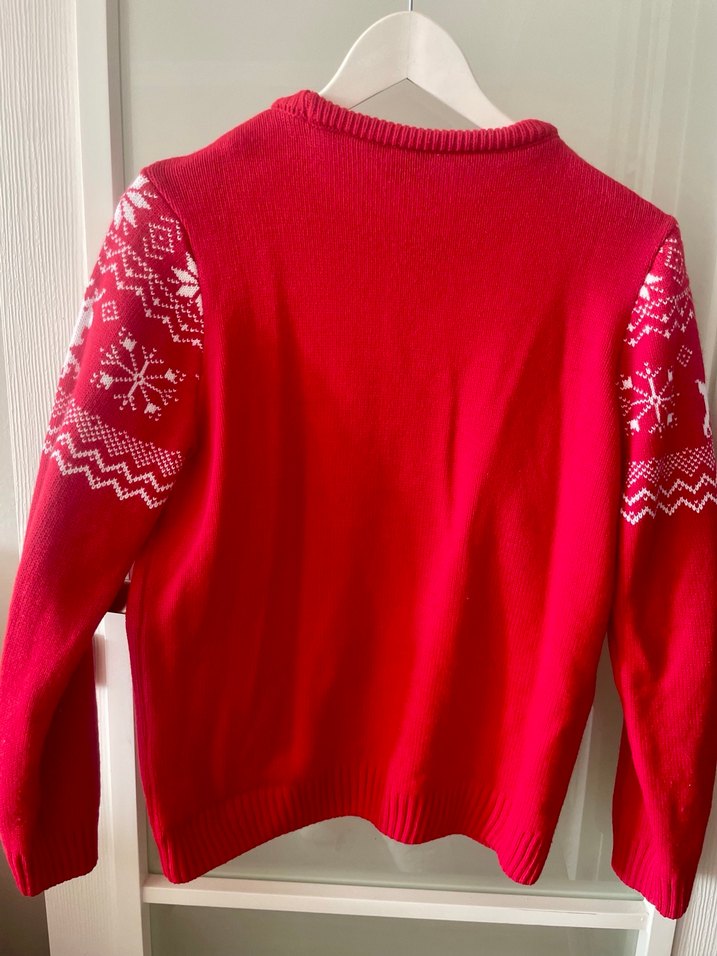 Kırmızı Desenli Triko Çocuk Kazak - Görsel 3