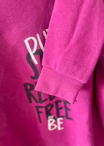 Pembe Punk Baskılı Kapüşonlu Çocuk Sweatshirt - Görsel 4