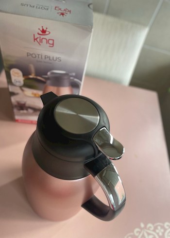 King Poti Plus Pembe 2,5 LT Çelik Termos - Görsel 6