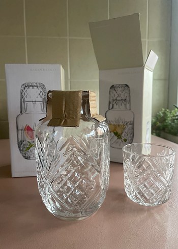 Madame Coco Kristal Desenli 2 Adet Sürahi-Bardak Seti - Görsel 4