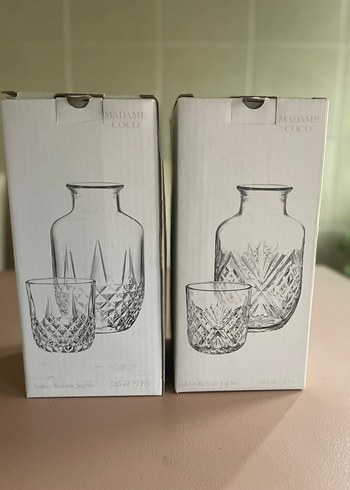 Madame Coco Kristal Desenli 2 Adet Sürahi-Bardak Seti - Görsel 10