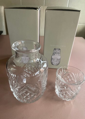 Madame Coco Kristal Desenli 2 Adet Sürahi-Bardak Seti - Görsel 6