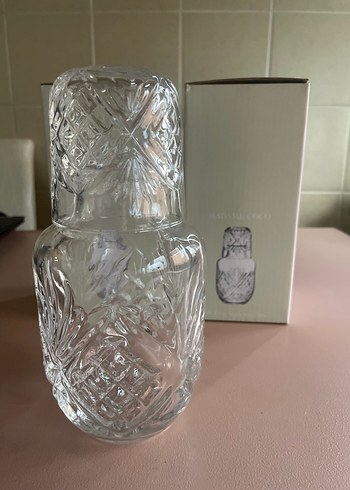 Madame Coco Kristal Desenli 2 Adet Sürahi-Bardak Seti - Görsel 8