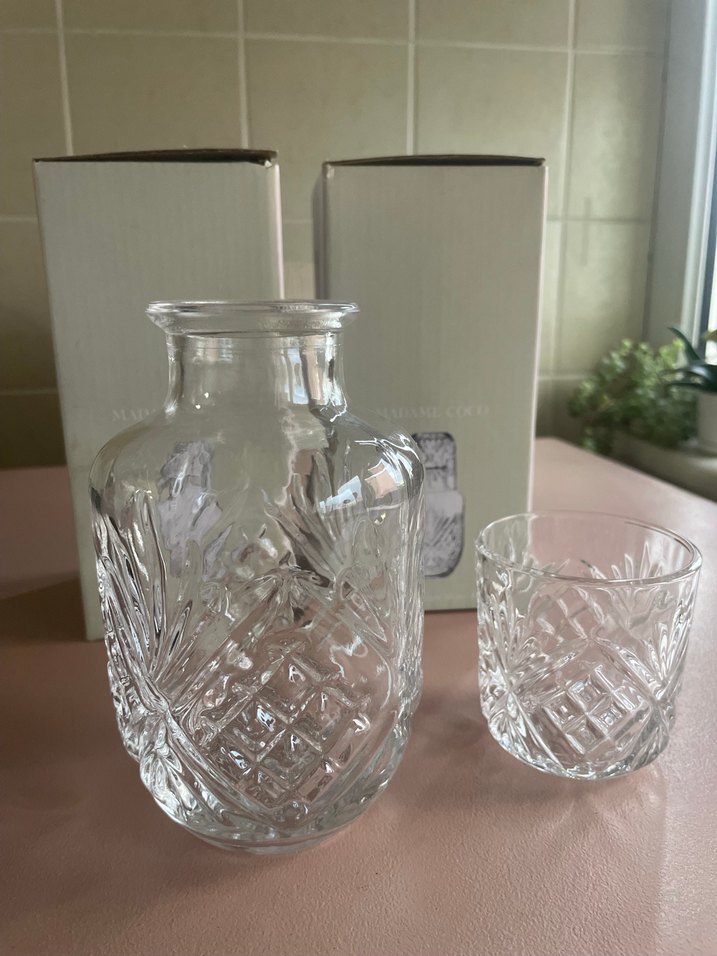 Madame Coco Kristal Desenli 2 Adet Sürahi-Bardak Seti - Görsel 5