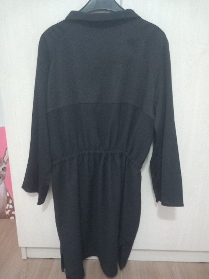 ayhan Siyah saten kadın elbise - Görsel 3