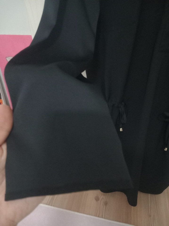 ayhan Siyah saten kadın elbise - Görsel 5