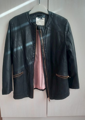 cocukSiyah Deri Biker Ceket