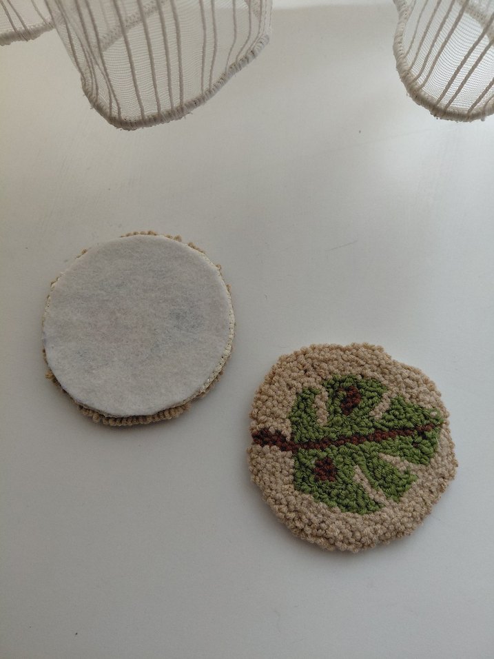 Bohem Tarzı Kabak ve Yaprak Desenli El Yapımı Bardak altlıgı - Görsel 3