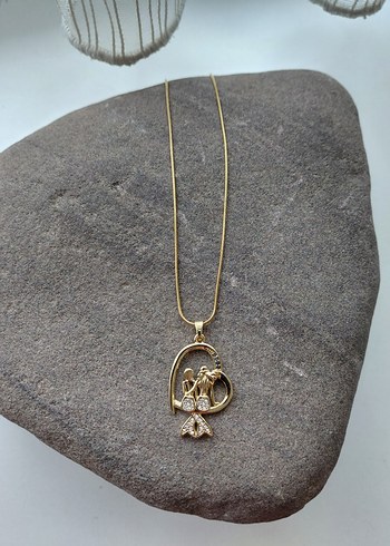 Uzun Zincirli Altın Renkli Deniz Kızı Kolye - Görsel 4