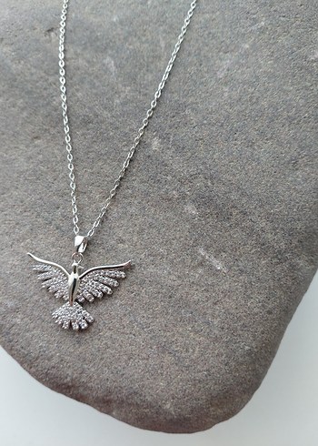 Gri Alka Kuş Figürlü Kadın Kolye - Görsel 3
