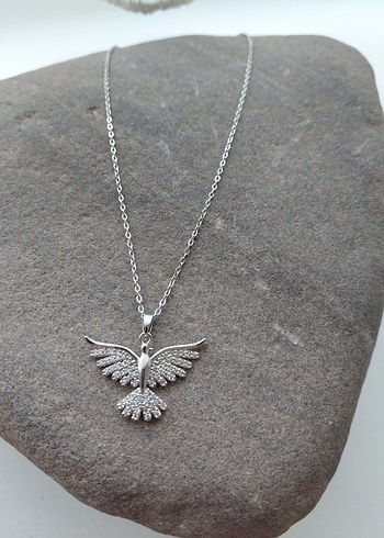 Gri Alka Kuş Figürlü Kadın Kolye - Görsel 5