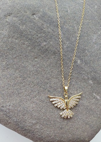 Altın Renkli Anka Kuşu Kadın Kolye - Görsel 3