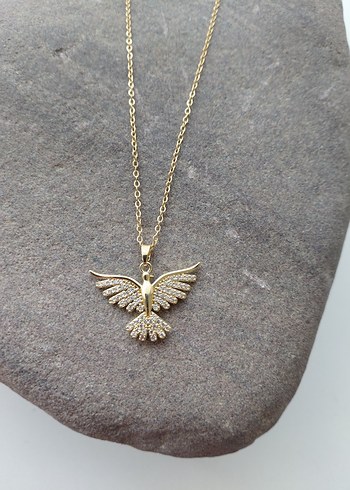 Altın Renkli Anka Kuşu Kadın Kolye - Görsel 2