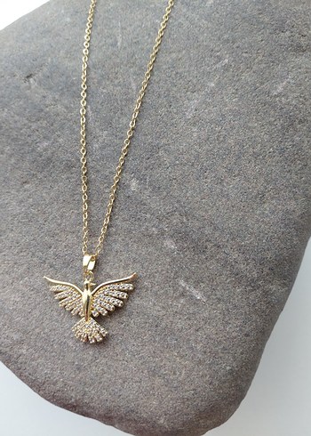 Altın Renkli Anka Kuşu Kadın Kolye - Görsel 4