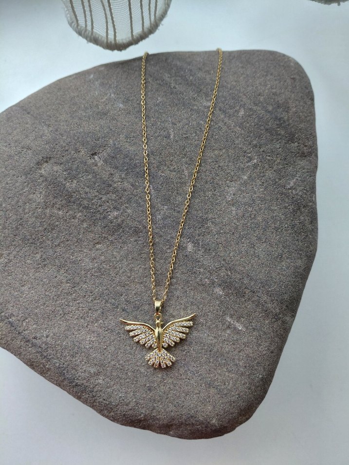 Altın Renkli Anka Kuşu Kadın Kolye - Görsel 5