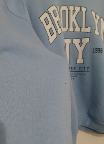 s Beden mavi Renk Koton sardonlu sweatshirt geniş kesim