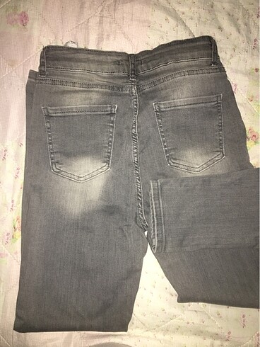 38 Beden Gri Fulla Yüksek Bell Skinny